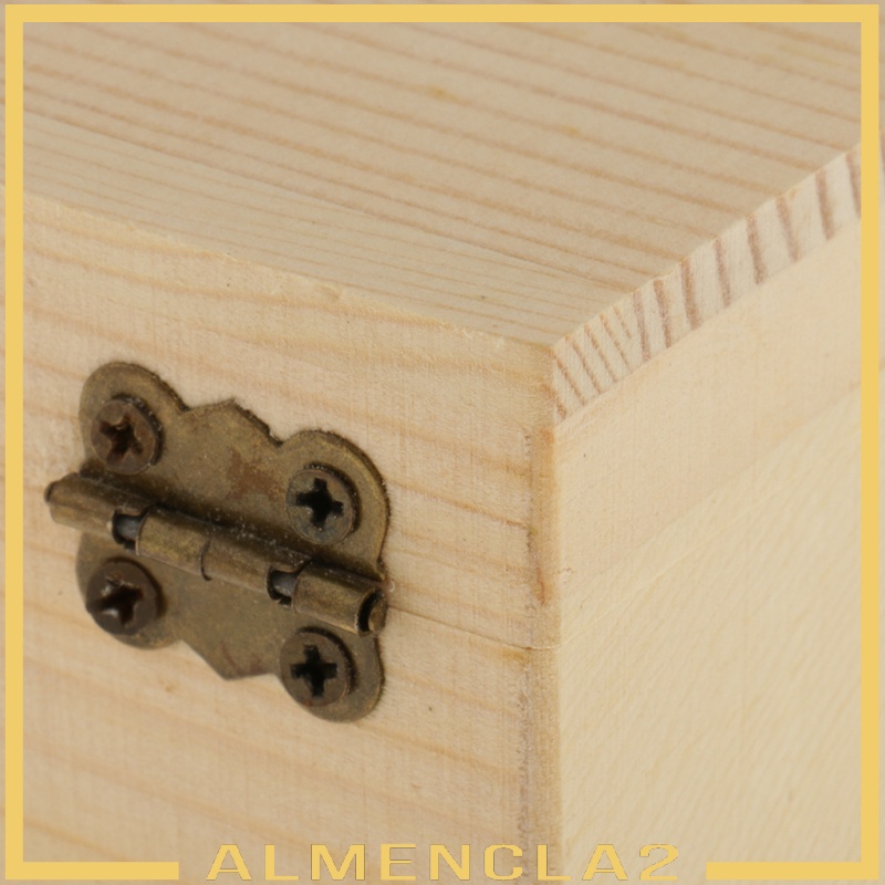 Bộ 2 Hộp Gỗ Hình Vuông Đựng Trang Sức Diy