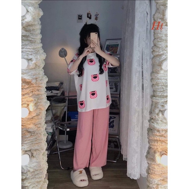 Bộ áo hổ quần xuông Hồng HT12