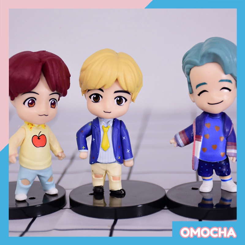 Bộ 7 mô hình tượng đứng BTS phong cách hoạt hình chibi cực dễ thương