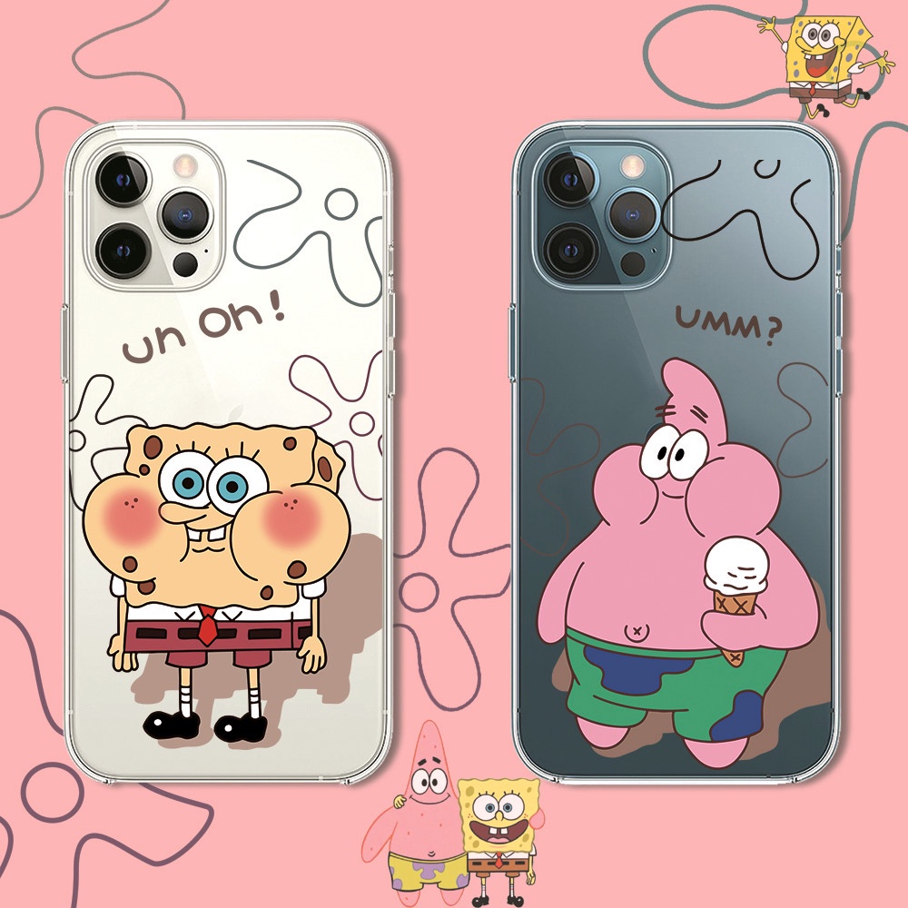 Samsung Galaxy J2 J1/J1 Mini Prim 2015 /J1 ACE/J110 J200 G5308/Grand Prime Cute Cartoon SpongeBob Soft Silicone TPU Case Phone Casing Clear Back Cover Couple