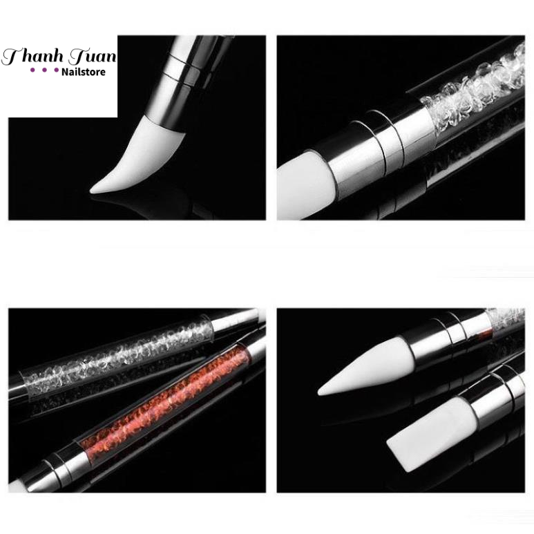 Bút đẩy sticker 2 đầu silicon  - Phụ kiện đồ nail