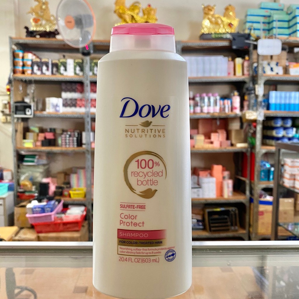 Dầu gội DOVE 603ml phục hồi tóc khô xơ, giữ màu tóc nhuộm, cho mái tóc dày bồng bềnh