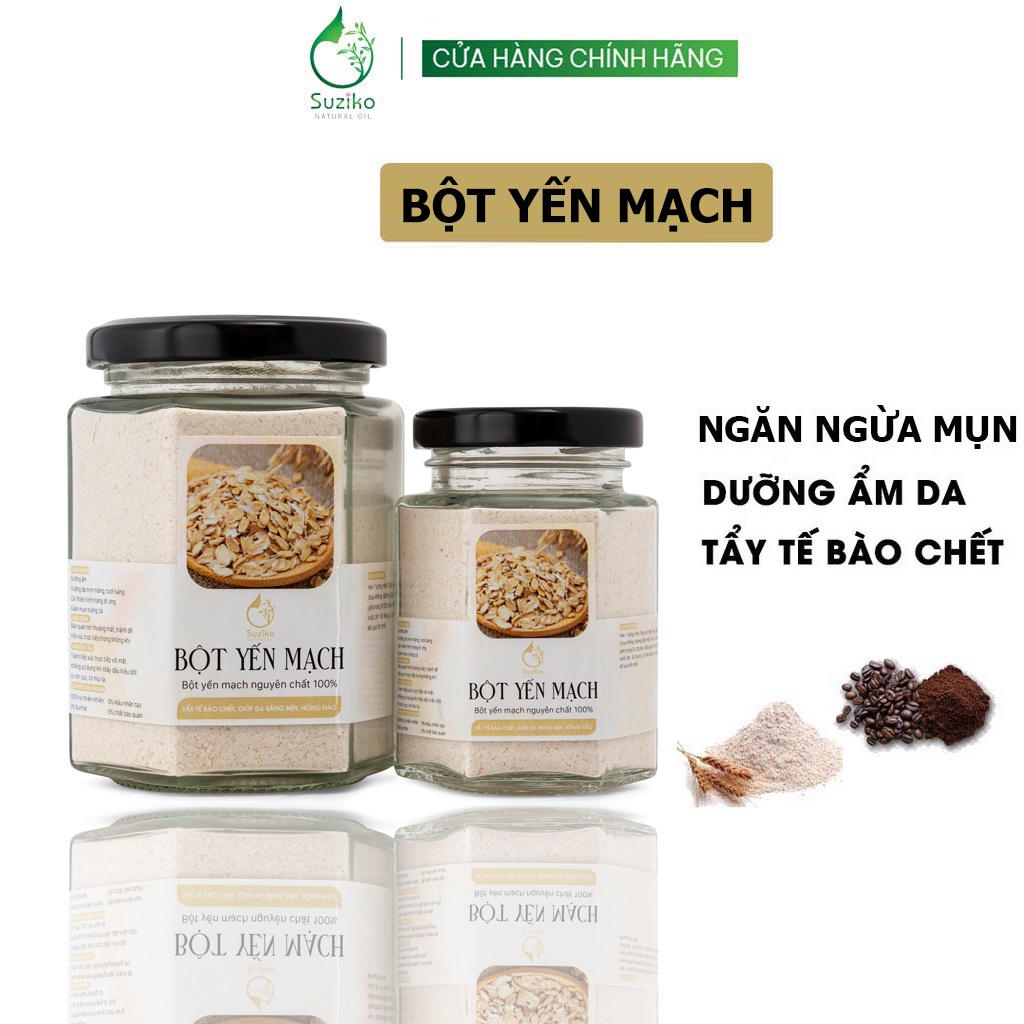 Bột Yến Mạch đắp mặt nạ hữu cơ SUZIKO nguyên chất 140G | 100% Organic