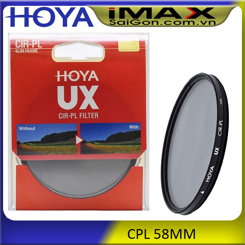 KÍNH LỌC HOYA UX CPL 58MM ( Chính hãng TIXIAI phân phối ) + Khăn lau len da cừu sịn