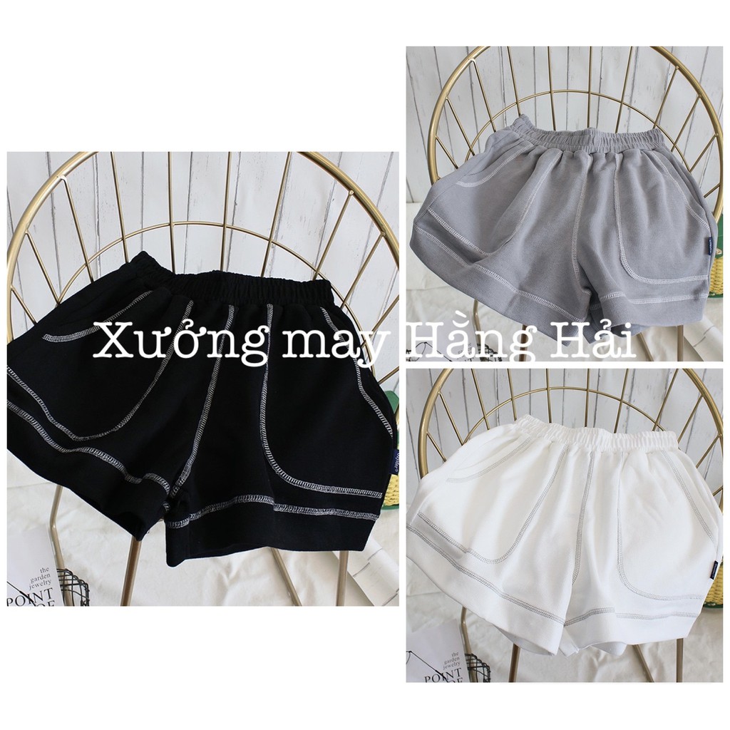 Quần đùi ulzzang chỉ nổi sporty thể thao hàng Quảng Châu 🌸 quần short nữ form rộng unisex🌸 freeship 🌸 sale