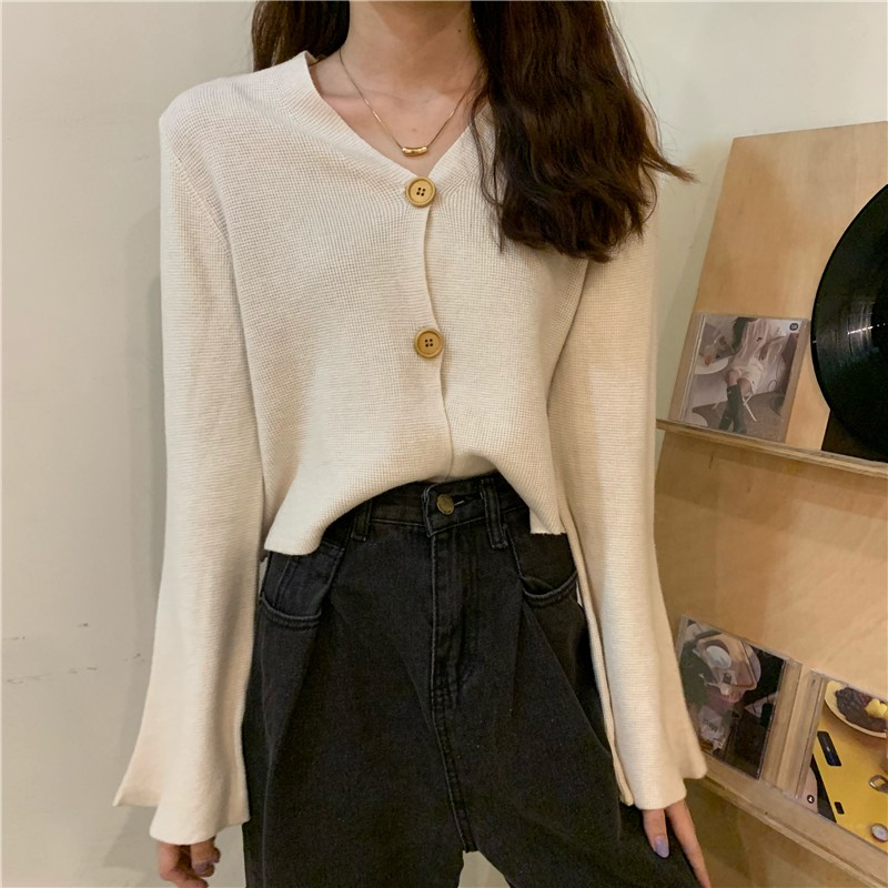 Áo cardigan tay loe màu be DK020 | BigBuy360 - bigbuy360.vn