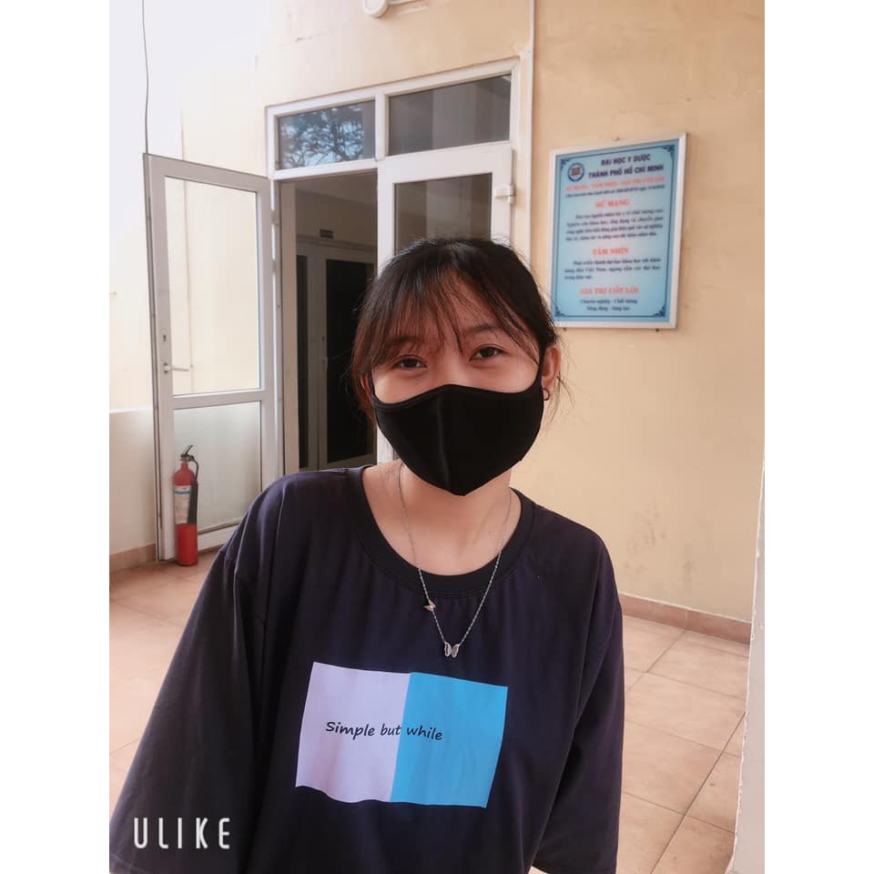 KHẨU TRANG VẢI ĐEN TRƠN COTTON 100% | BigBuy360 - bigbuy360.vn