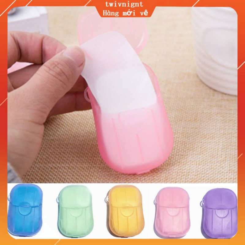 twivnignt Hộp 20 miếng xà phòng giấy rửa tay dùng một lần mang theo khi du lịch | BigBuy360 - bigbuy360.vn