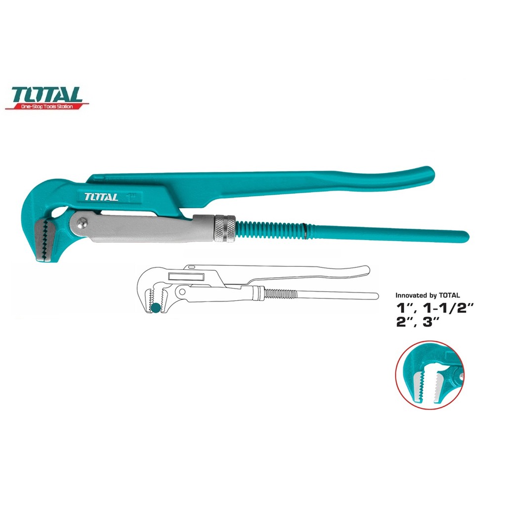 TOTAL - THT172011 MỎ LẾT 90° THEO CÔNG NGHIỆP NẶNG CỦA THỤY ĐIỂN 1&quot;/25MM