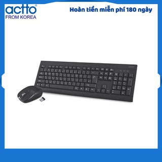  Combo bàn phím chuột không dây khoảng cách kết nối 8m - Wireless Keyboard + Mouse Combo Actto KMC-05 KOREA CHÍNH HÃNG 