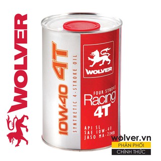 NHỚT XE SỐ - WOLVER RACING 10W-40 SYNTHETIC (1 LÍT)