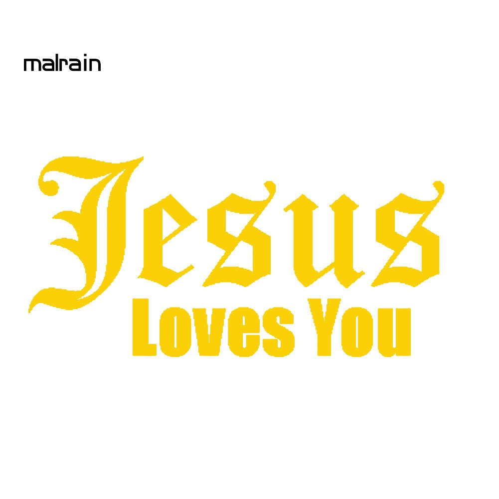 Miếng Dán Phản Quang Hình Chữ Chúa Jesus Love You Trang Trí Thân Xe Hơi