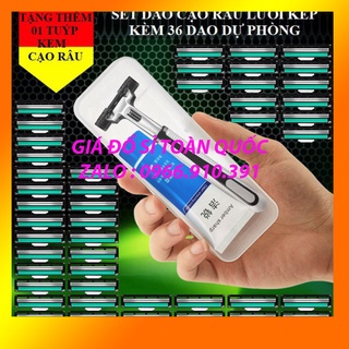 Dao cạo râu kép kèm bàn cạo tặng kèm 1 tuýp kem cạo râu