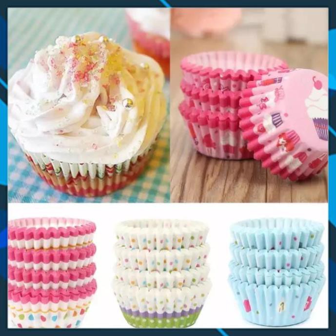 [SẴN KHO]Khuôn làm bánh Cupcake, Muffin 7cm cup giấy cứng - hộp 100 cái