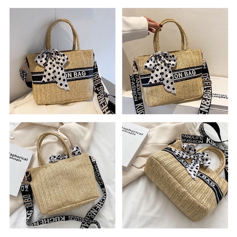 Túi Cói Dorio Kèm Khăn Bi