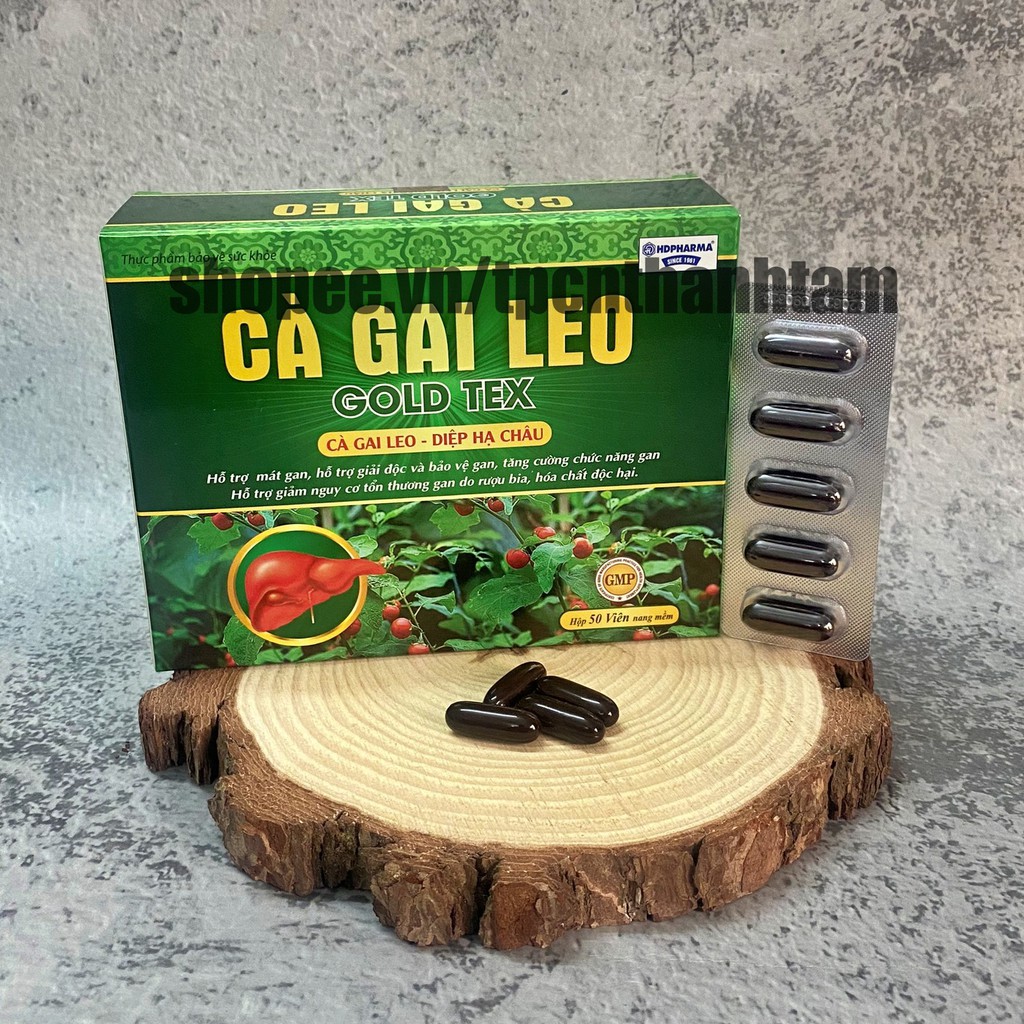 Bổ gan Cà Gai Leo GOLDTEX bảo vệ gan ,giải độc gan , hạ men gan, tăng cường chức năng gan - HỘP 50 viên ( Vỉ )