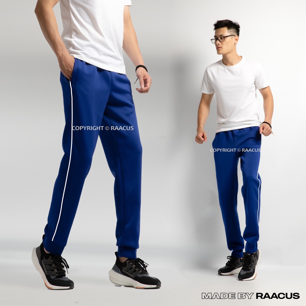 Quần jogger nam thể thao unisex ống rộng đẹp RAACUSSTORE, quần thể thao nam dây rút kẻ sọc- Q064