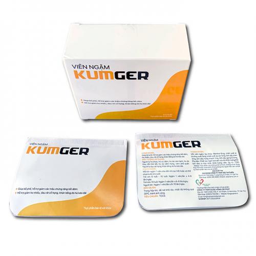 KẸO KUMGER HỖ TRỢ GIẢM HO VĨ/4 Viên Hộp/5 Vĩ - Hỗ Trợ Giảm Đau Rát Họng