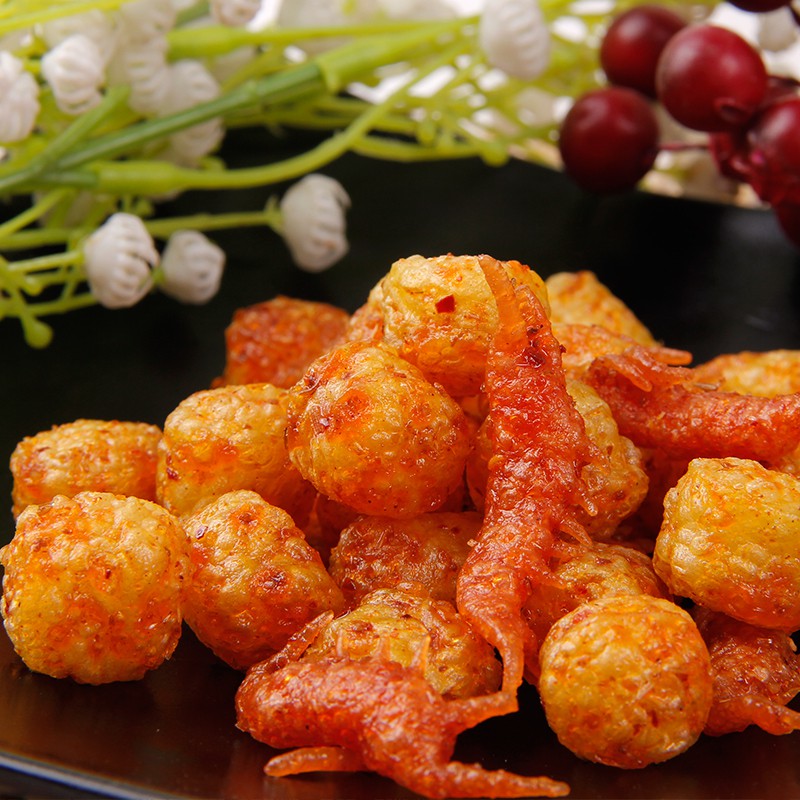 Tôm trứng sốt thịt viên chay