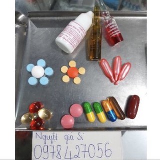 Set cấy trắng kích trắng pha kem dùng cho 1kg kem