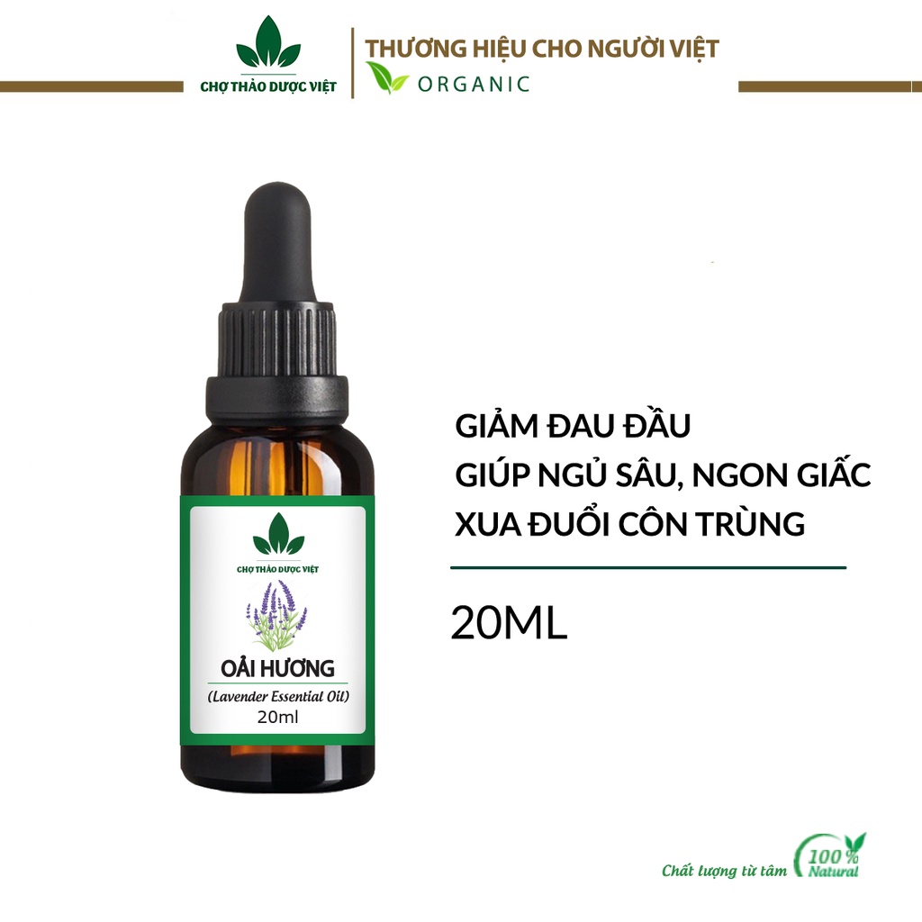 Tinh dầu Oải Hương Lavender 20ml, hương nước hoa thơm phòng, khuếch tán, đuổi muỗi - Chợ Thảo Dược Việt