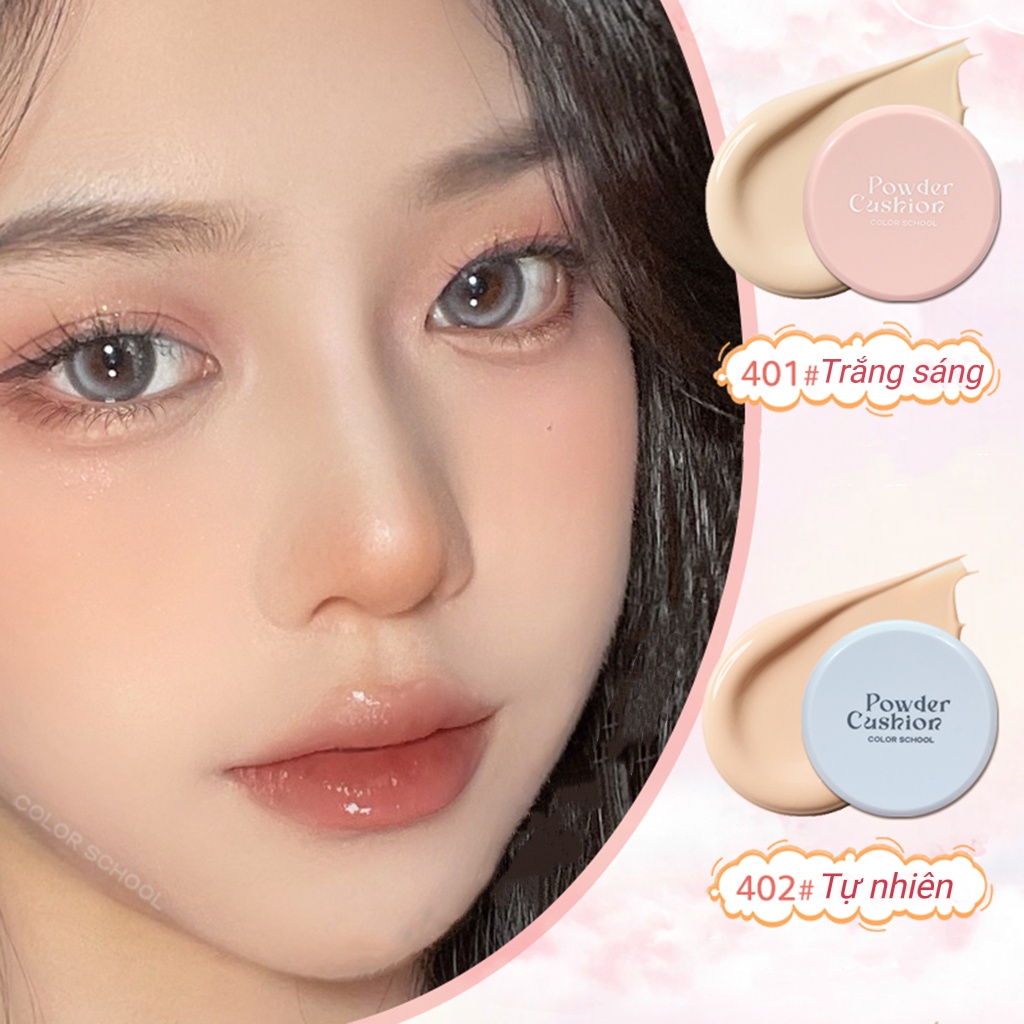 Phấn nước COLOR SCHOOL che khuyết điểm Moisturizing Nude Air Cushion Cream GOGO TALES MAFFIC MAFI34 CS004 COLO02