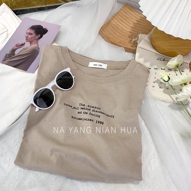 Áo phông 3158, áo thun tay lỡ form rộng chất cotton in chữ son