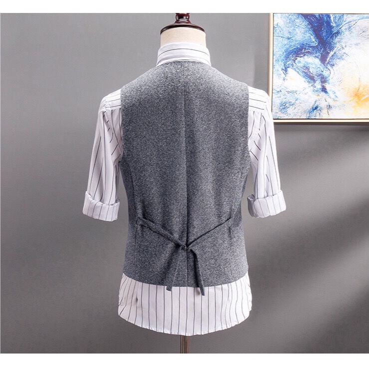 Áo Ghi Lê Hai Lớp Dáng Ôm Thời Trang Retro Anh Quốc Cho Nam
