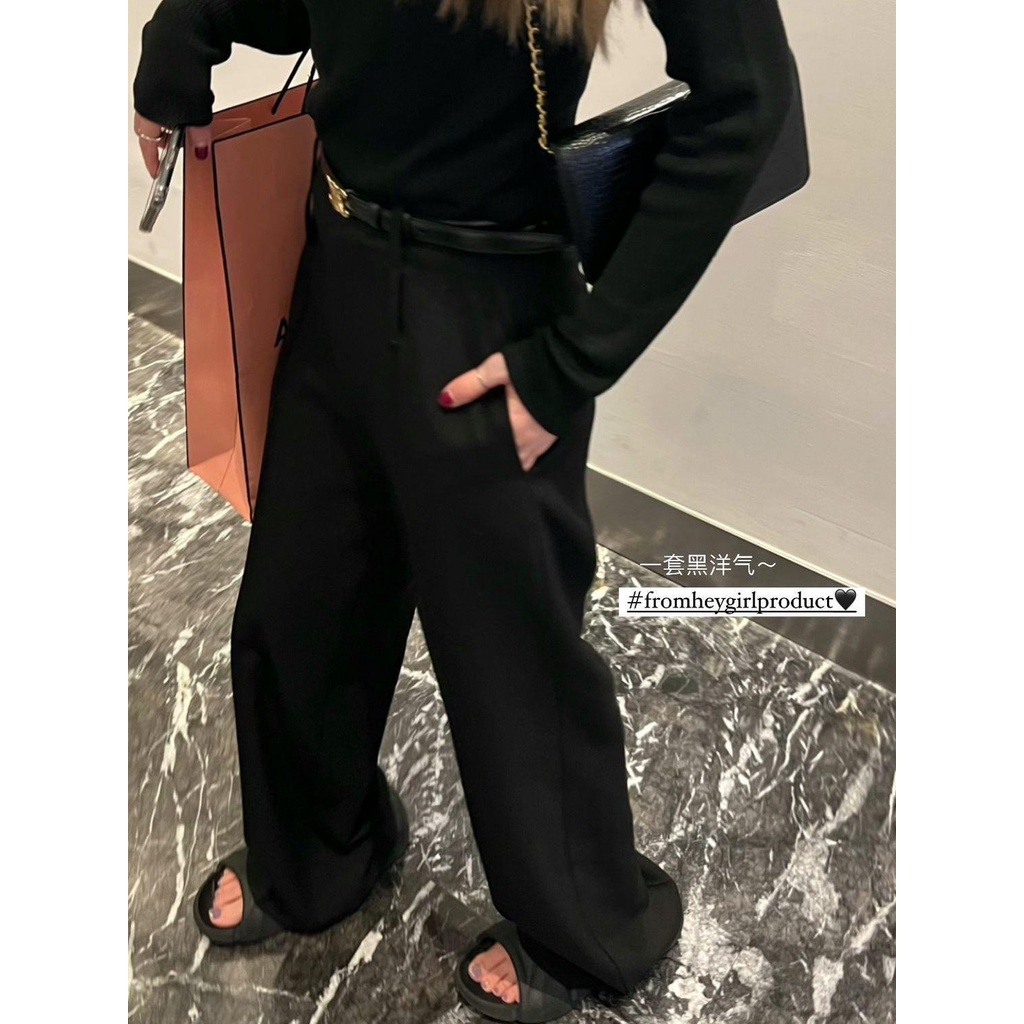 Quần Ống Rộng Lưng Cao Phong Cách Hàn Quốc Cho Nữ