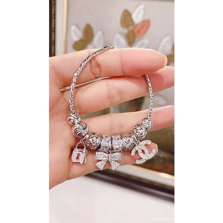 Vòng tay bạc phụ kiện tháo rời tự chọn bạc chuẩn phủ vàng trắng