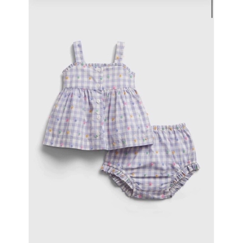 Sét kẻ tím Gap baby săn sale size 6-12m