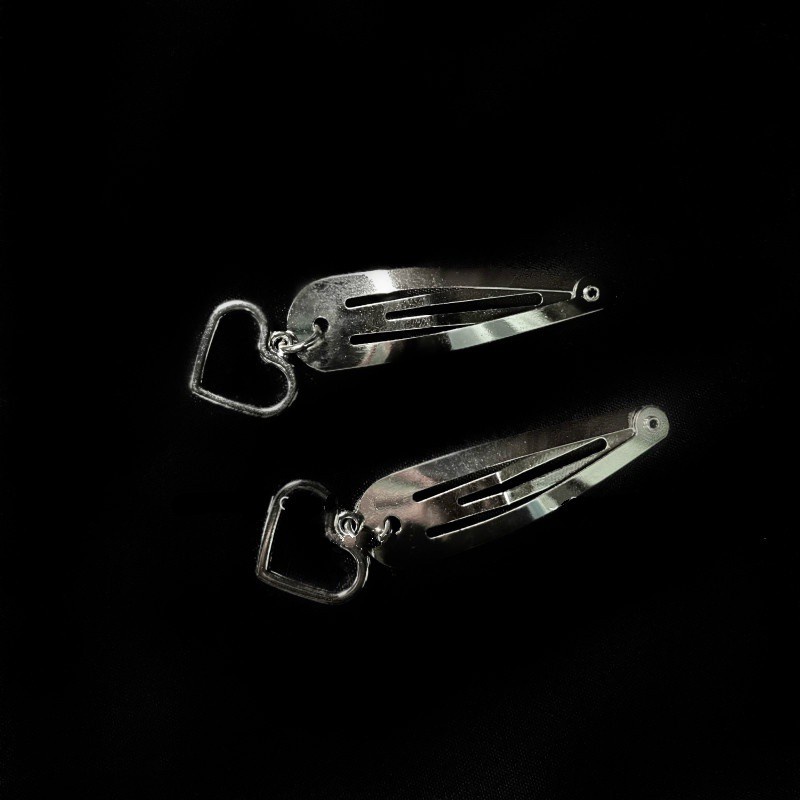 Kẹp tóc kim loại hình chữ thập phong cách punk cho nữ