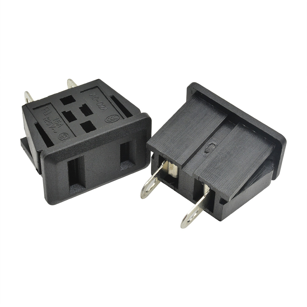 DIYMORE  |  1 Piece AC 125V 15A US Plug Panel Mount US Outlet Power Socket 2 Terminal Adapter