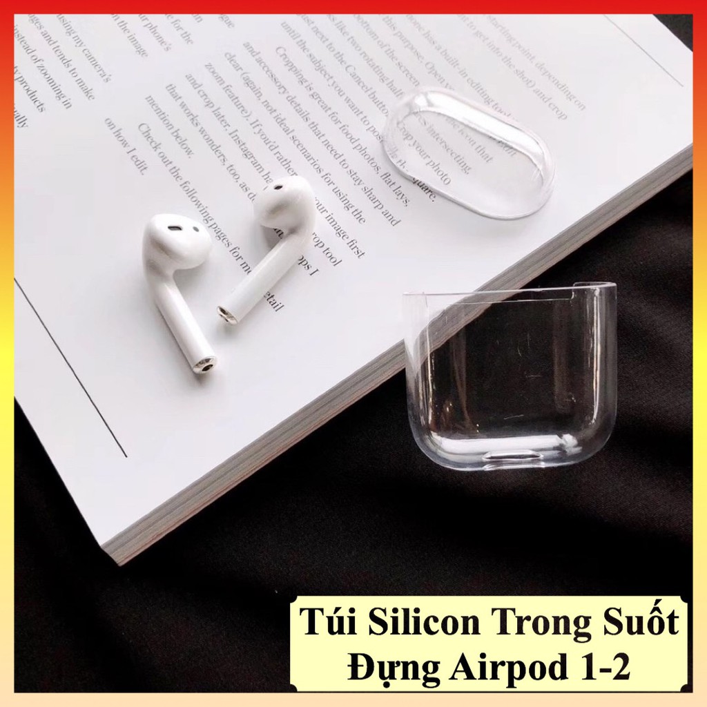 Bao silicon bảo vệ Airpods, Airpods 2, airpod pro Trong Suốt