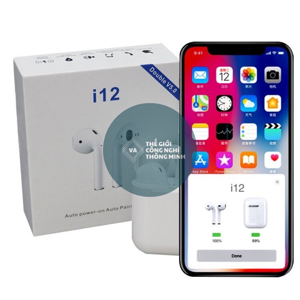 Tai nghe bluetooth i12 TWS cảm biến vân tay không dây thông minh | BigBuy360 - bigbuy360.vn