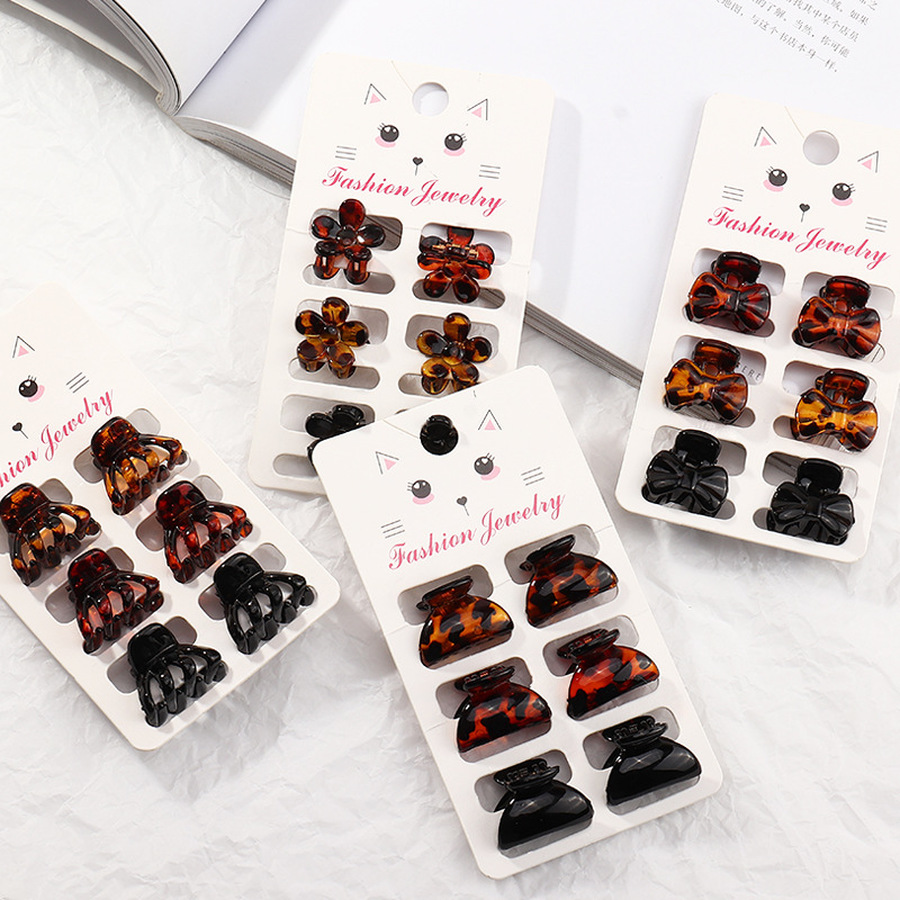 Set 6 kẹp tóc Haimeikang bằng nhựa thời trang đơn giản retro cho nữ