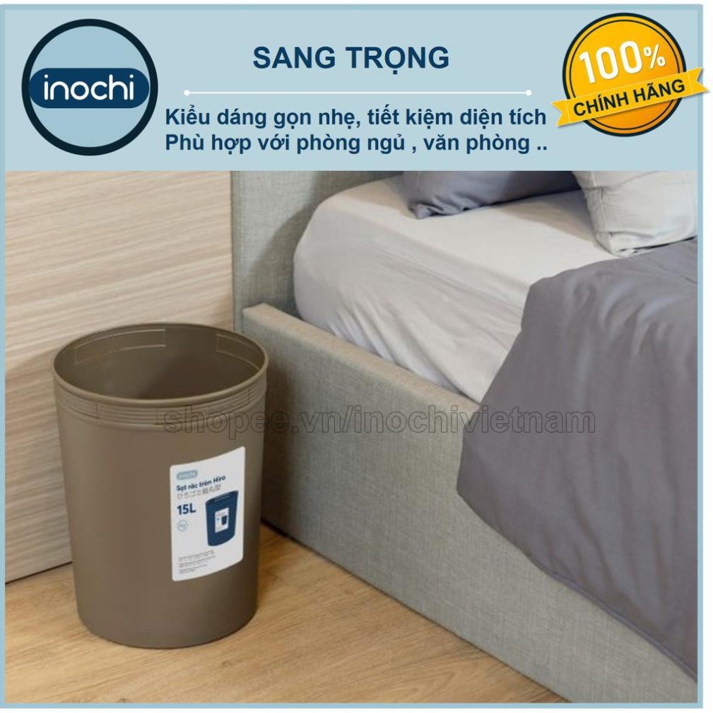 Thùng Rác mini -Nhựa Tròn Inochi 15 Lít Màu Rất Đẹp Làm Sọt Rác Văn Phòng, Khách Sạn, Đựng Rác Gia Đình SR15L