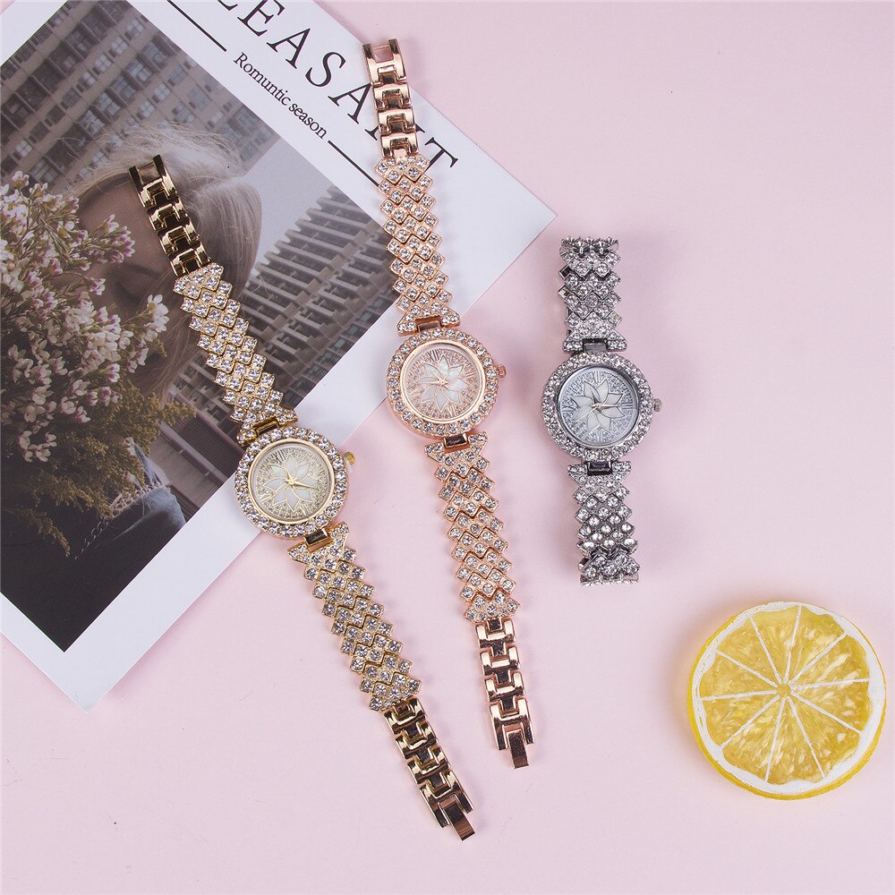 Đồng Hồ Quartz Nữ Mặt Số La Mã Đính Đá Thời Trang | BigBuy360 - bigbuy360.vn
