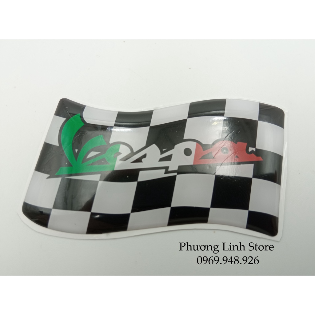 Decal dán xe tem Vespa tem xe Vespa đẹp hình lá cờ (97)