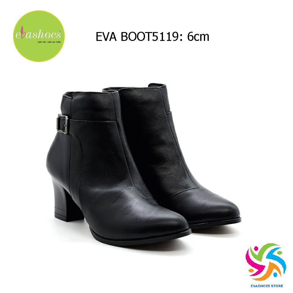 Boot da thật cao cấp Đế Vuông Evashoes -Boot5119(Màu Đen)