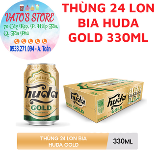 Thùng 24 lon bia huda gold 330ml / lốc 6 lon bia huda gold 330ml