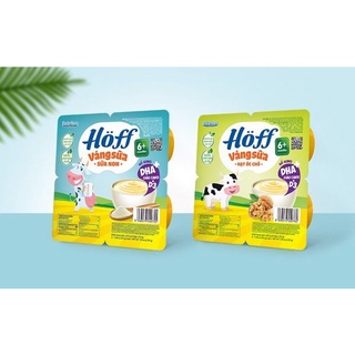 Váng sữa hoff vỉ 4 hộp đủ vị sữa non, óc chó, vani, hạt dẻ cho bé