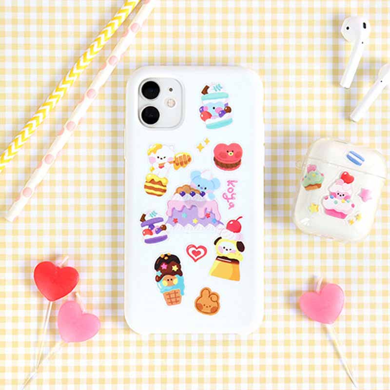 Miếng dán trong suốt hình nhân vật BT21 dễ thương ngọt ngào dùng trang trí