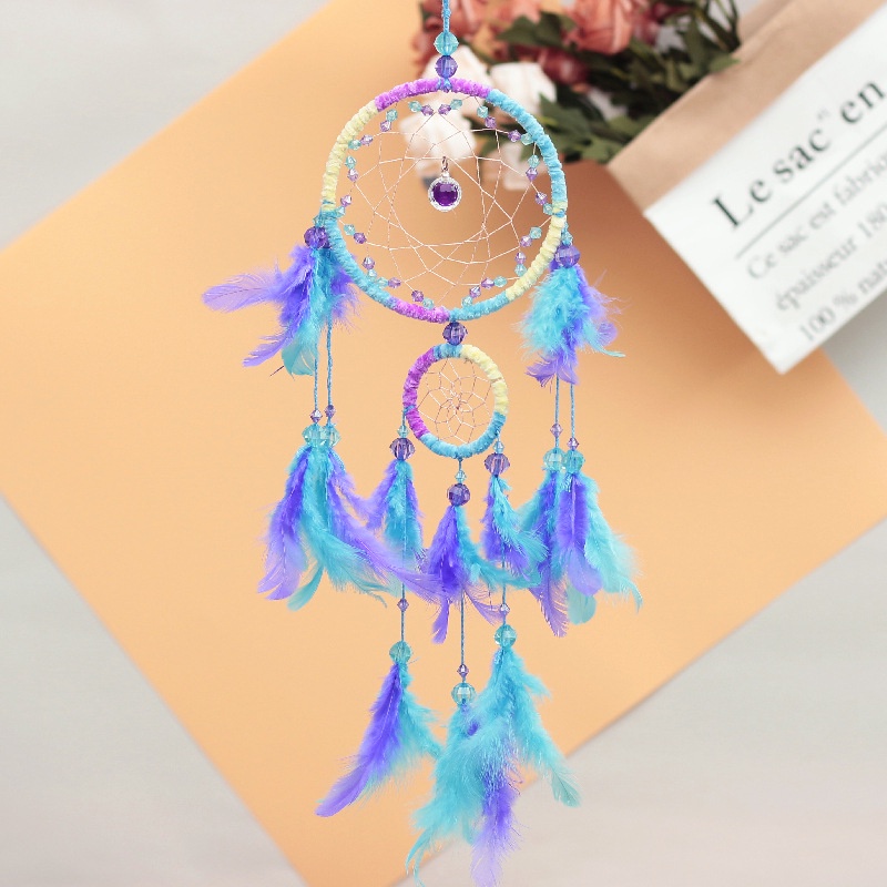 [Hàng sẵn] Chuông gió Dream Catcher Handmade Tròn Có Lông Vũ
