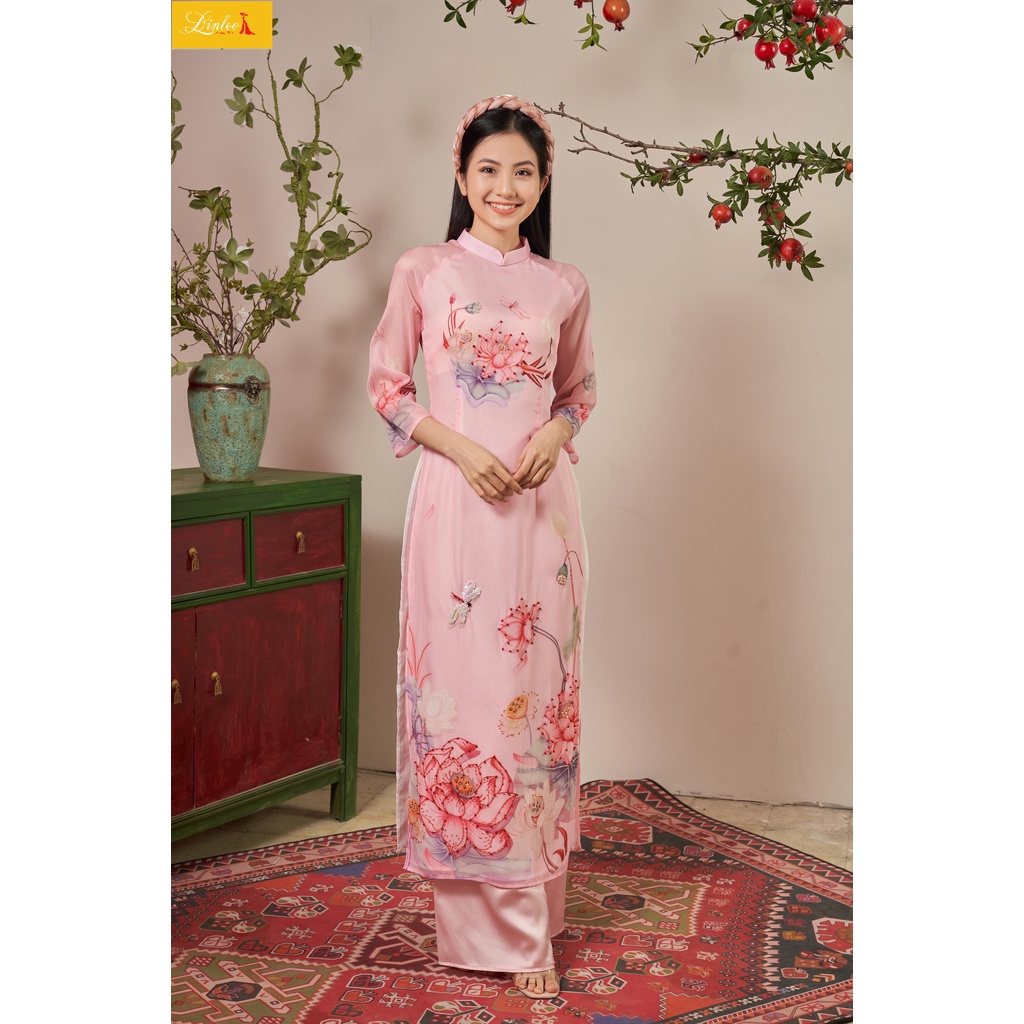 Áo dài tơ óng 🎀LINLEE🎀 Áo dài truyền thống 4 tà đẹp  nhẹ nhàng bay tà