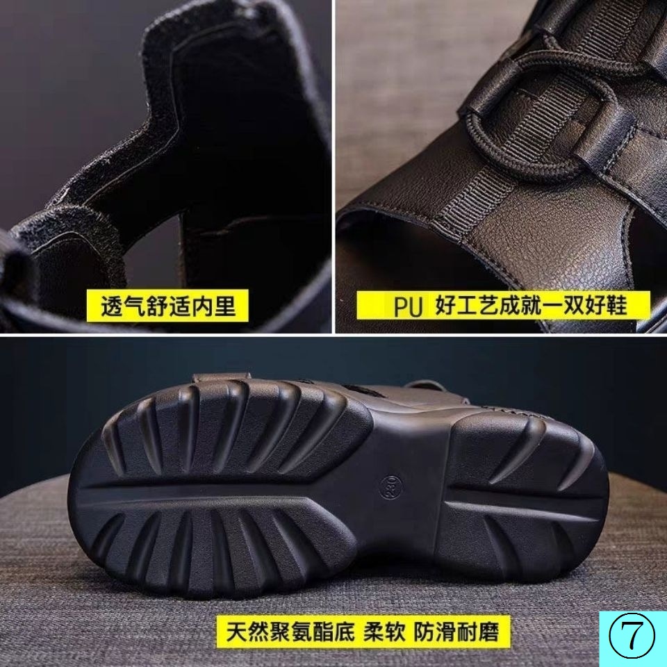 Giày Sandal Đế Xuồng Dày Dặn Bằng Da Mềm Chống Trượt Thoải Mái Thời Trang Xuân Hè 2022 Dành Cho Bạn Nữ