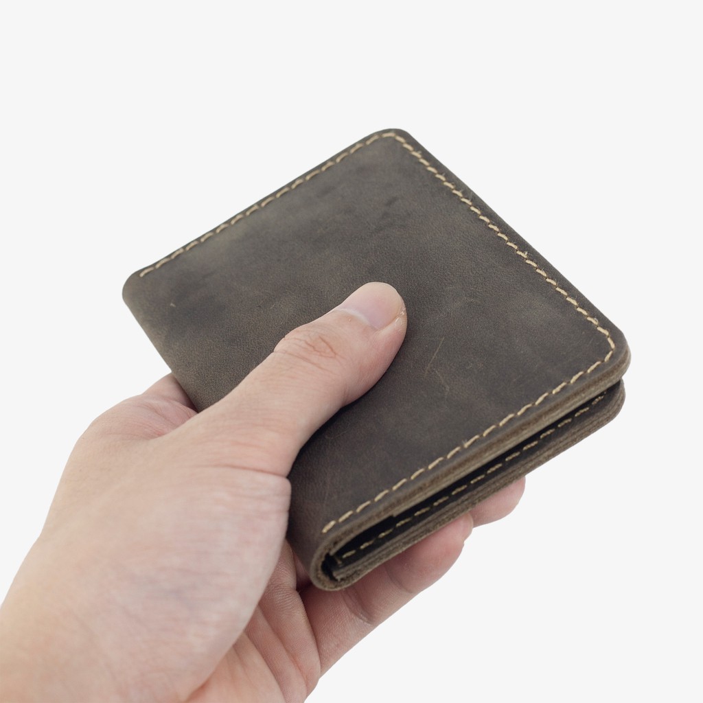 Ví đựng thẻ da sáp ngựa điên V117-Da thật-BH 24tháng-Full hộp