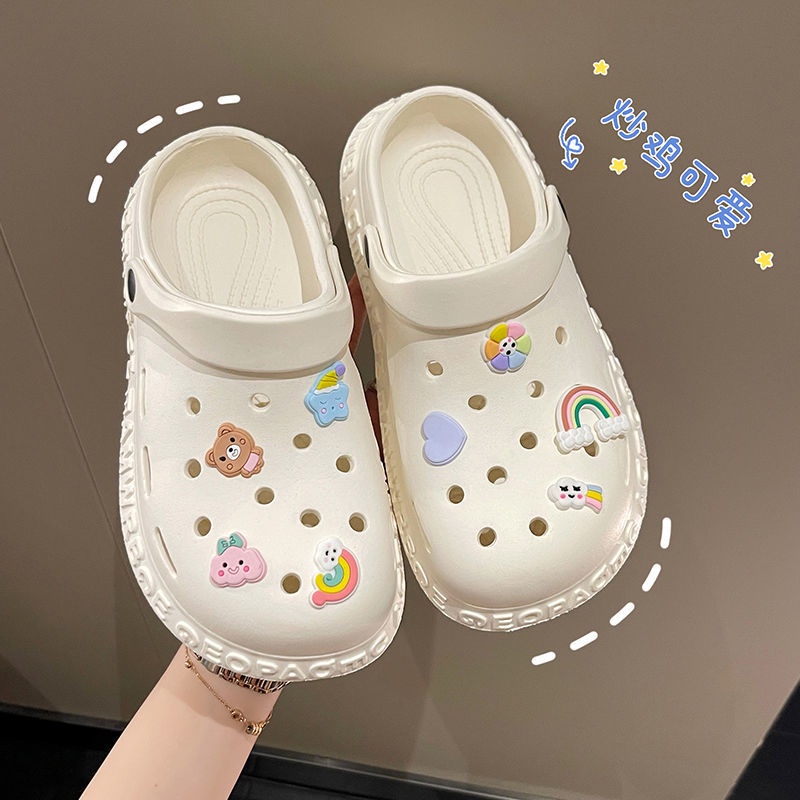 Dép Crocs Tăng Chiều Cao 5cm  - Quai Chéo Ngoài Trời