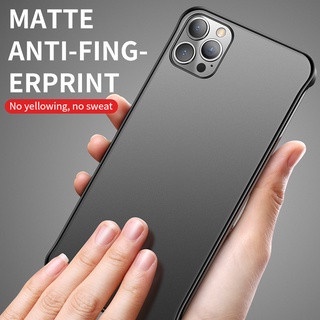 Ốp Điện Thoại PC Cứng Không Viền Mini Màu Trơn Cho iPhone 11 12 13 14 Pro 13 12 Pro Max