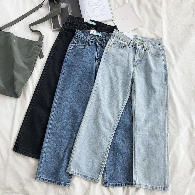 Quần Jean ống Rộng Của Nam Giới Quần Jean Chất Lượng Cao 2022 Mới Của Nam Giới Màu Sáng Quần Thẳng Quần Dài đa Năng